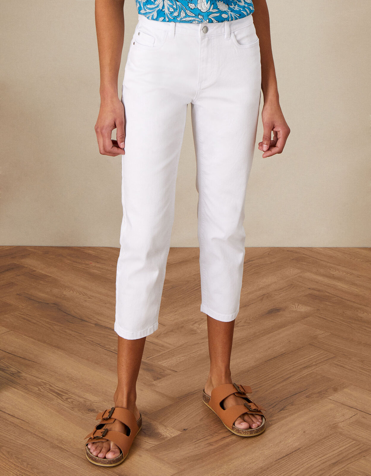 Idabella Cropped Denim Jeans White