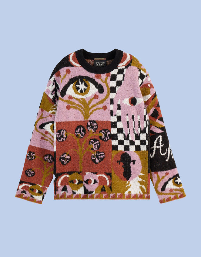 Scotch and Soda Jacquard Oversized Knit Jumper, Multi (MULTI), large