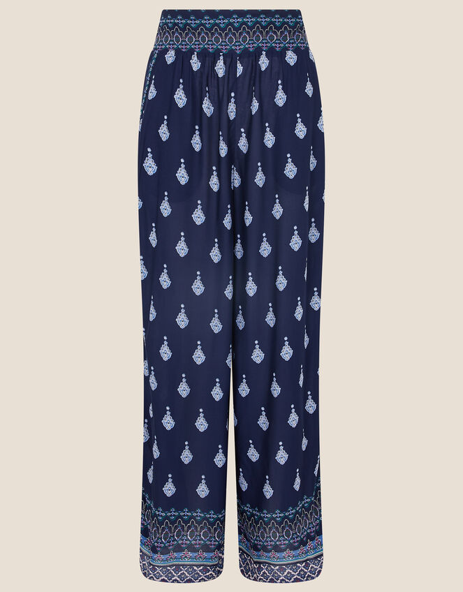Claudia Print Trousers in LENZING™ ECOVERO™ , Blue (NAVY), large