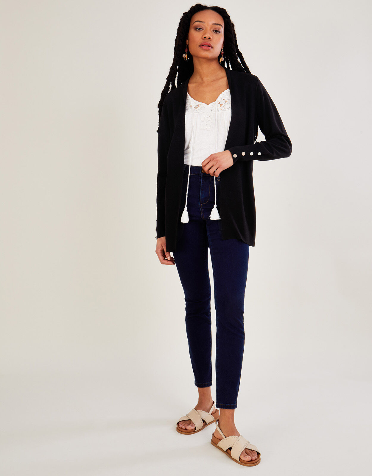 Midi black cardigan store