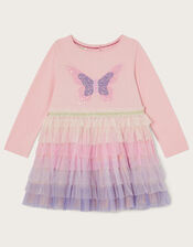 Baby Butterfly Ombre Disco Dress, Pink (PINK), large