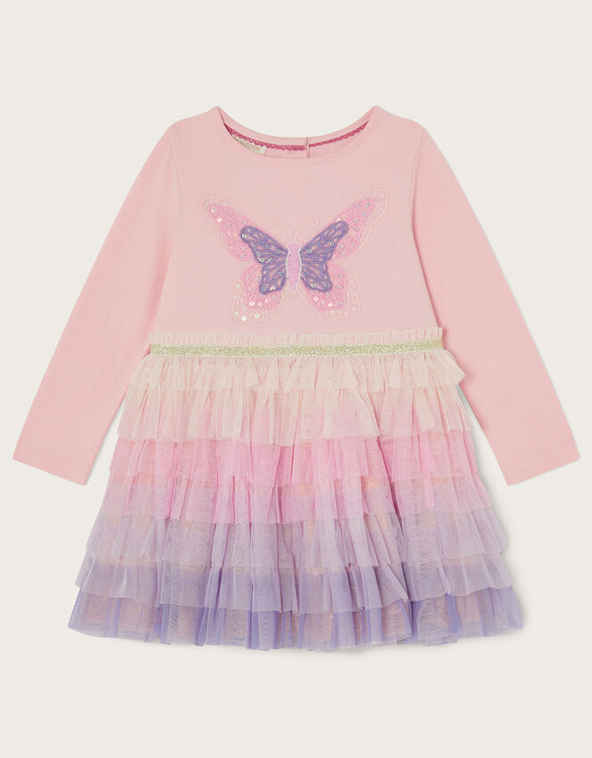 Baby Butterfly Ombre Disco Dress, Pink (PINK), large
