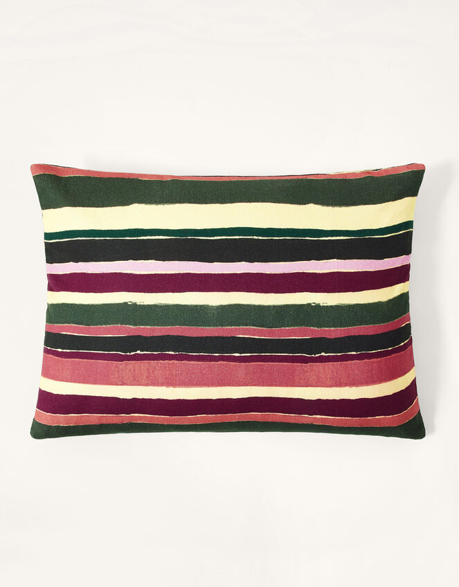 Stripe Rectangle Cotton Cushion, , large