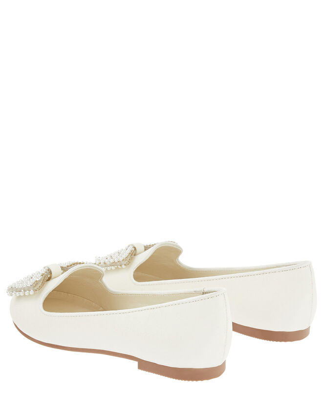 Pearl Bow Slippers, Ivory (IVORY), large