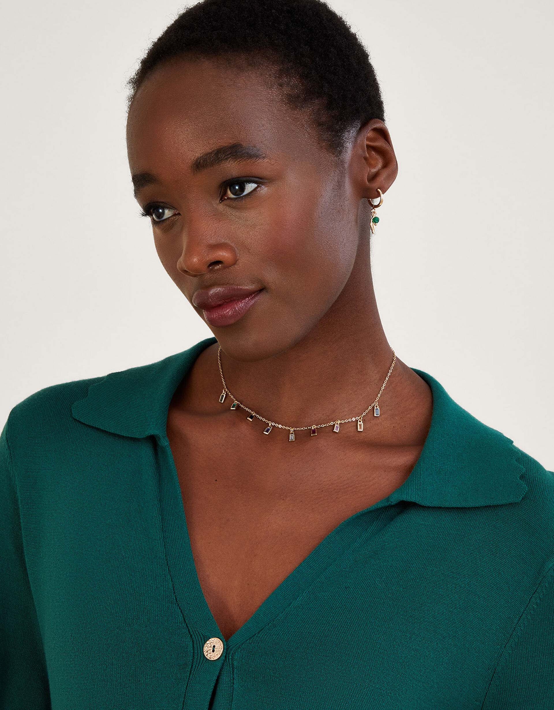 Gemelli Braylee Multi Charm Scarf Necklace