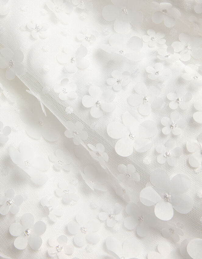 Baby Floral Appliqu&eacute; Christening Dress, Ivory (IVORY), large