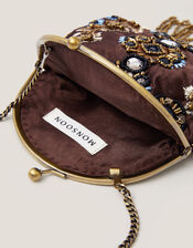 Adela Gemstone Embellished Tassel Purse, , large