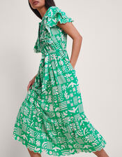 Dario Print Dress, Green (GREEN), large