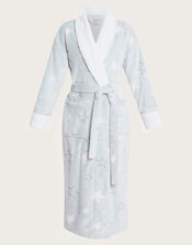 Star Print Dressing Gown, Grey (GREY), large