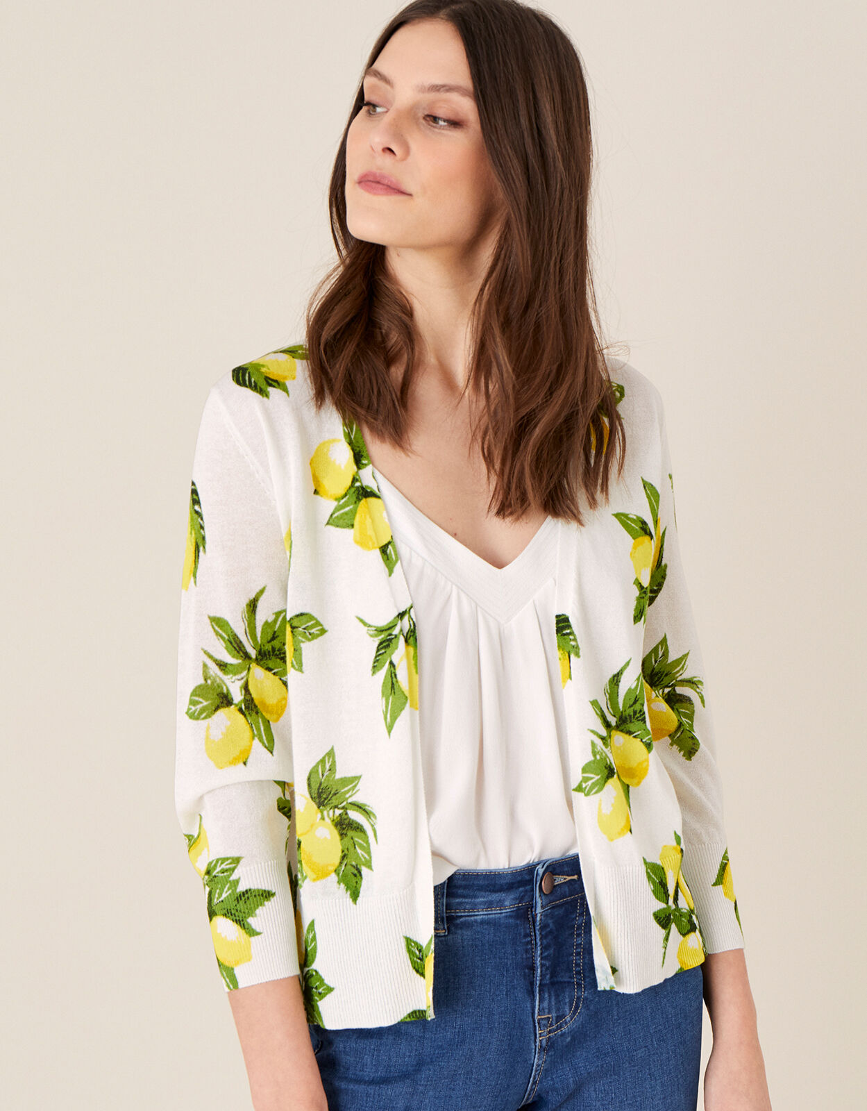 Lemon print sweater shop