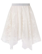 Princesca Sparkle Tulle Hanky Hem Skirt, Natural (CHAMPAGNE), large