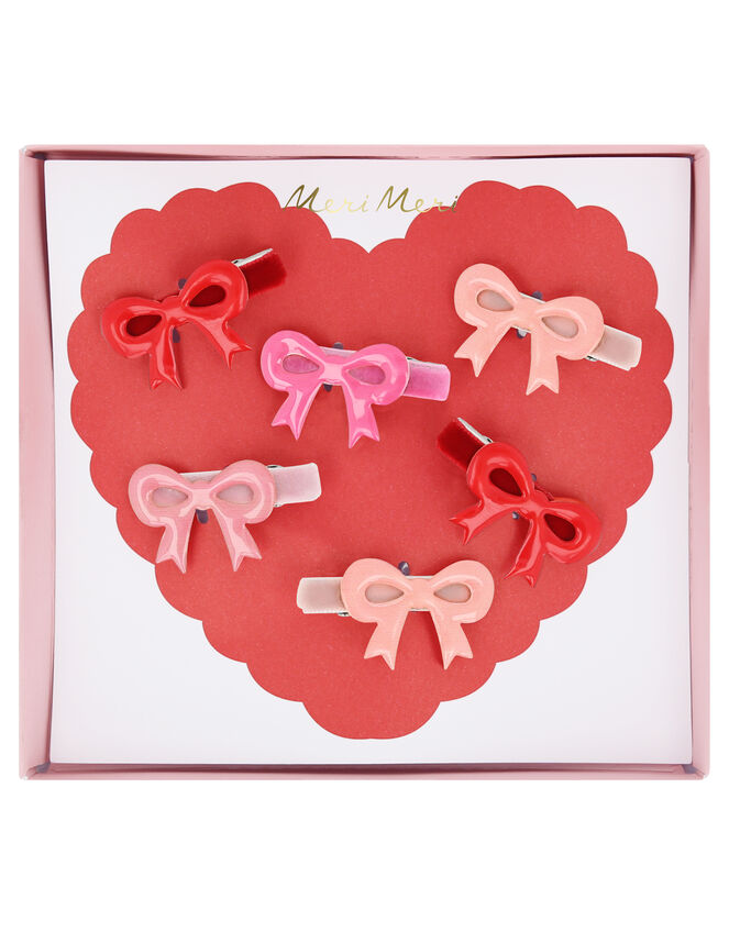 Meri Meri 6-Pack Valentine's Bow Hair Clips, , large