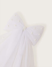 Communion Pearl Veil Bow Clip, , large