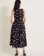 Sicily Fit and Flare Midi Dress, Black (BLACK), large