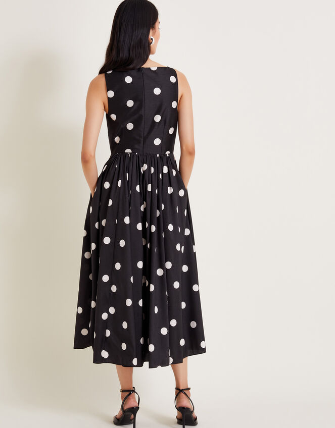 Sicily Fit and Flare Midi Dress, Black (BLACK), large