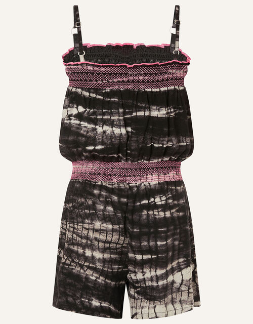 Tie Dye Playsuit in LENZING™ ECOVERO™ , Black (BLACK), large