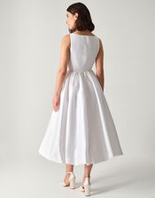 Mia Sleeveless Drop Waist Midi Wedding Dress, Ivory (IVORY), large