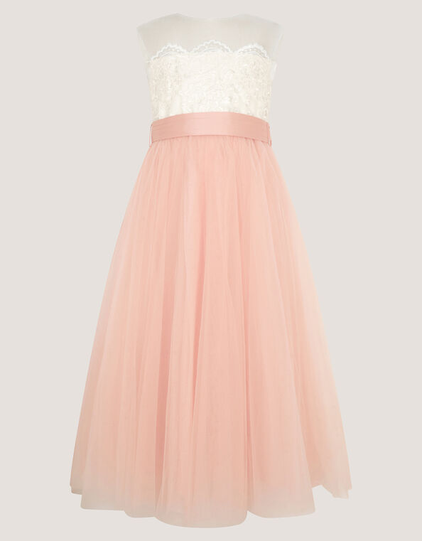 Cynthia Corded Lace Party Dress, Pink (PINK), large