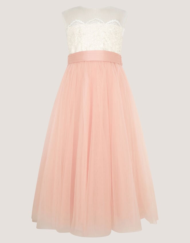 Cynthia Corded Lace Party Dress, Pink (PINK), large