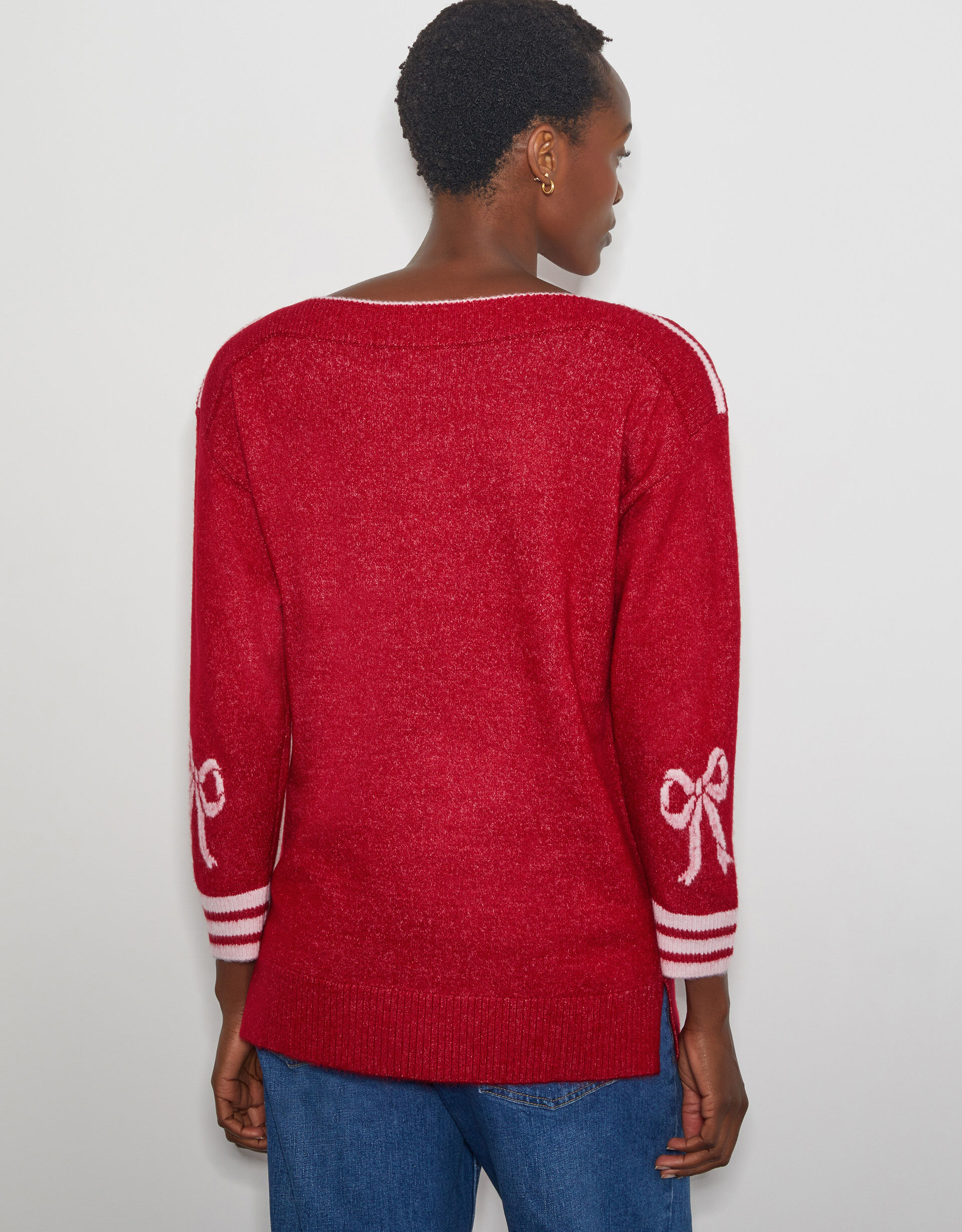 Mia Mini Bow Knit Jumper Red Jumpers Monsoon UK
