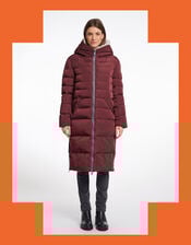 Rino & Pelle Keila Faux Fur Lined Long Puffer Coat, Brown (CHOCOLATE), large