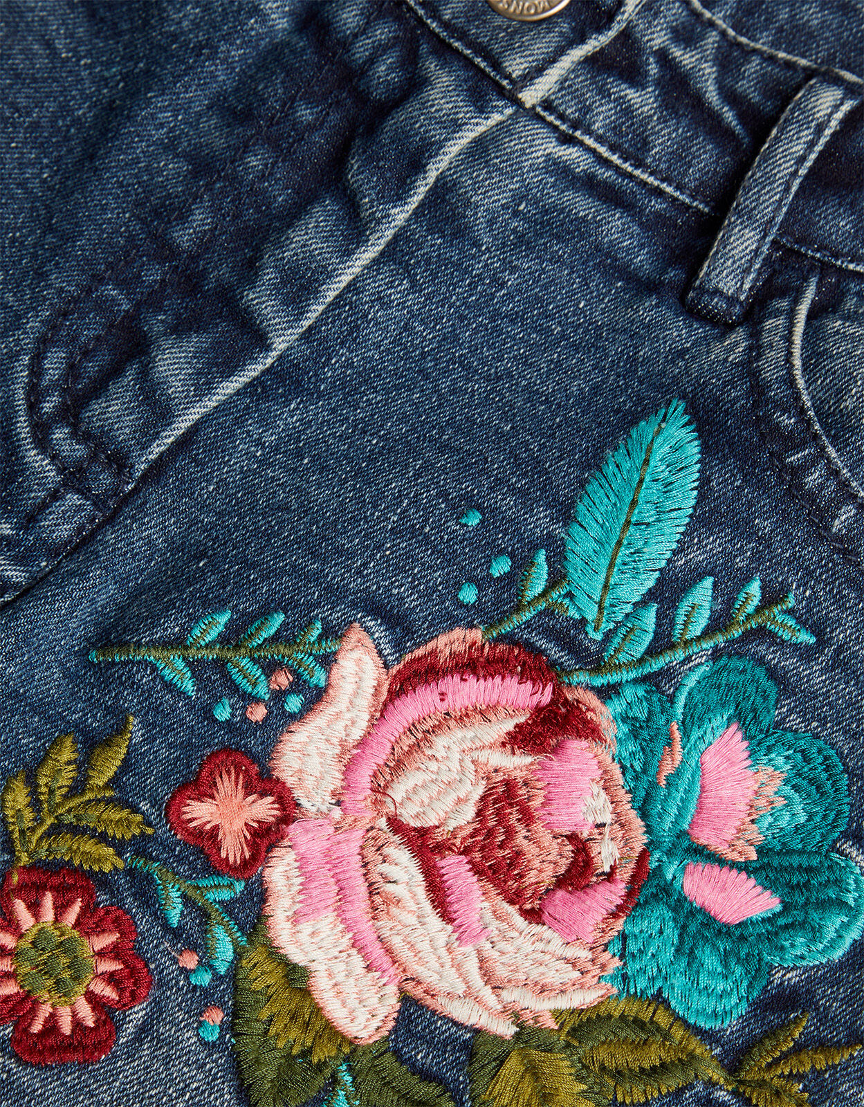 Jeans with embroidery discount on legs