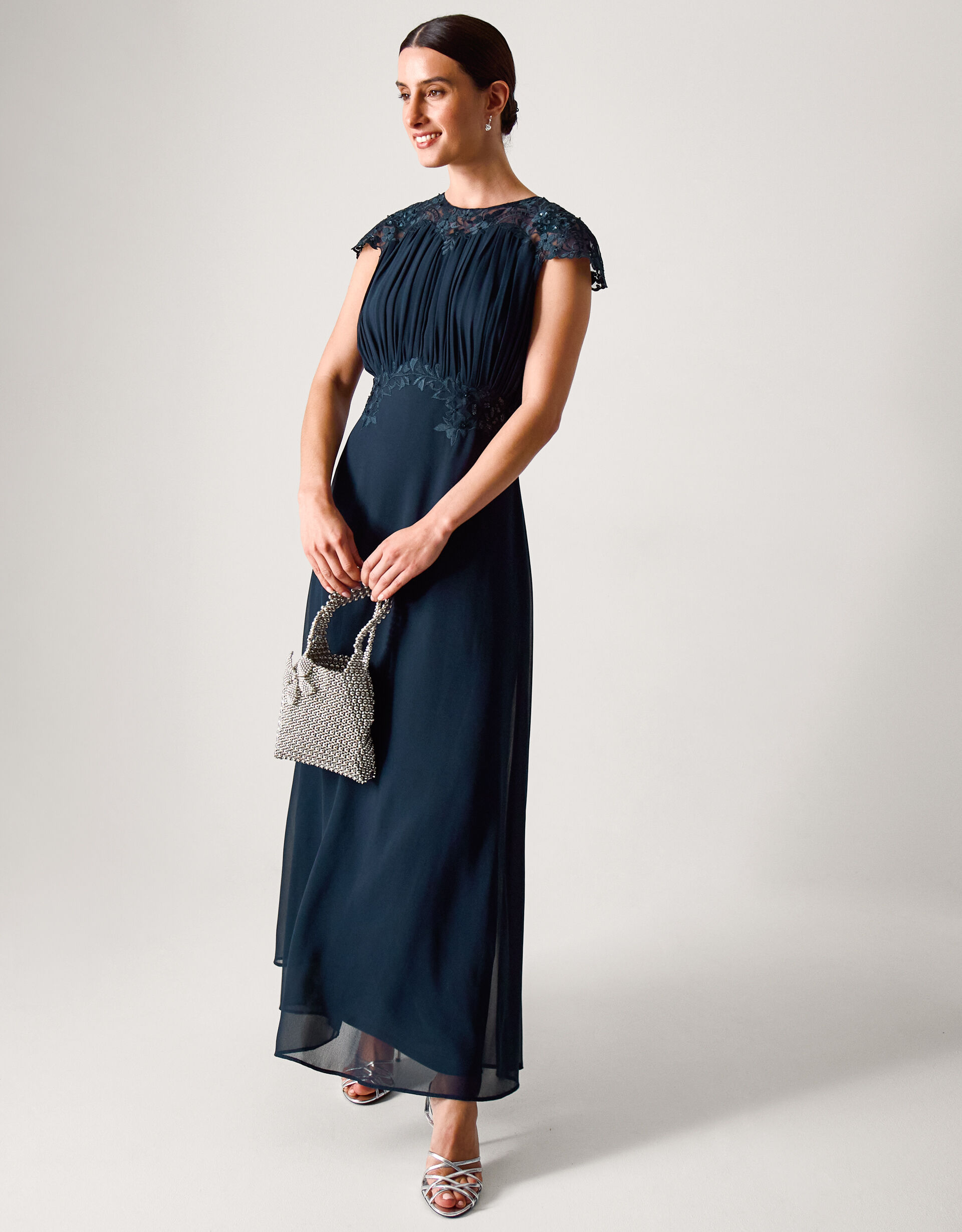 Elodie Lace Chiffon Bridesmaid Dress Blue