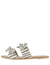 Samira Stripe Two Band Bow Slides, Multi (MULTI), large