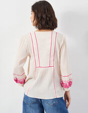 East Circe Paisley Embroidered Blouse, Pink (BLUSH), large