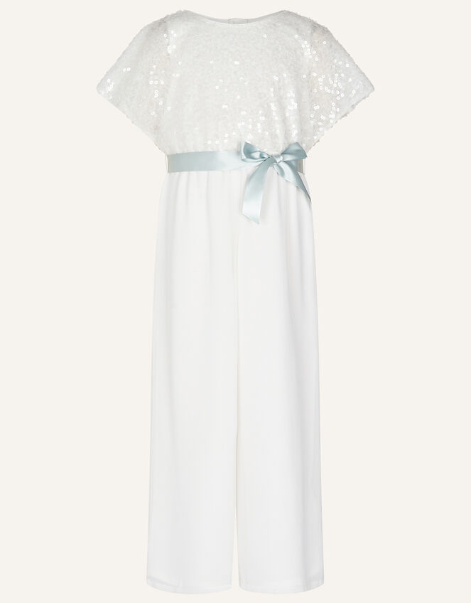 Sequin Cape Sleeve Jumpsuit , Ivory (IVORY), large