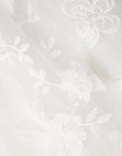 Baby Beatrice Floral Embroidered Tulle Dress, Ivory (IVORY), large