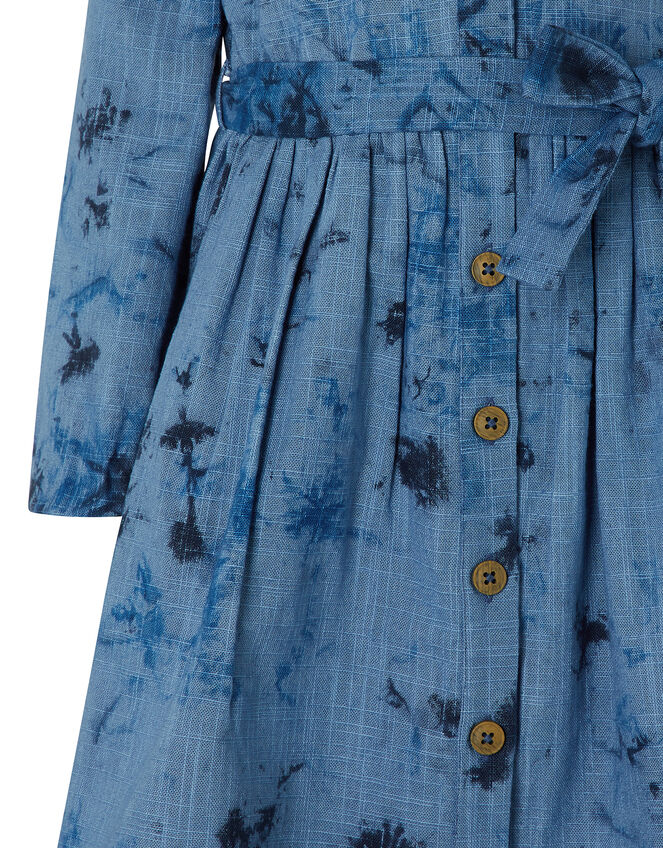 Dina Tie Dye Cotton Dress, Blue (BLUE), large