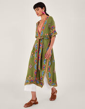 Embroidered Kimono in LENZING™ ECOVERO™, Green (GREEN), large