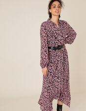 Floral Hanky Hem Shirt Dress, Pink (PINK), large