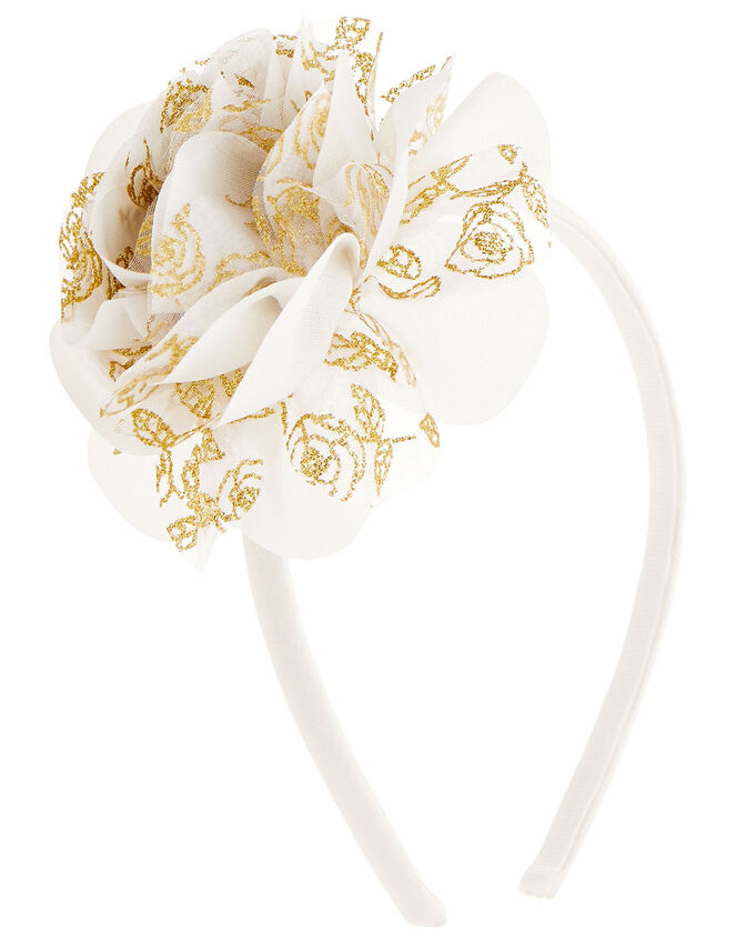 Glitter Flower Headband, , large