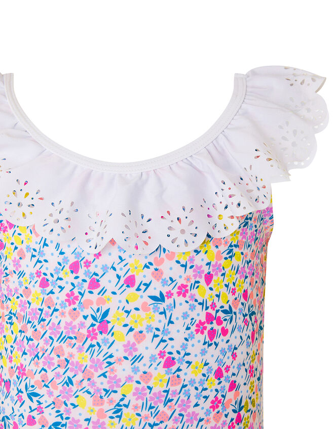 Baby Ditsy Floral Frill Swimsuit, Pink (PINK), large