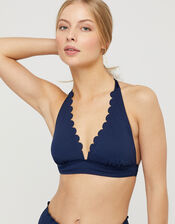Keely Scallop Bikini Top, Blue (NAVY), large