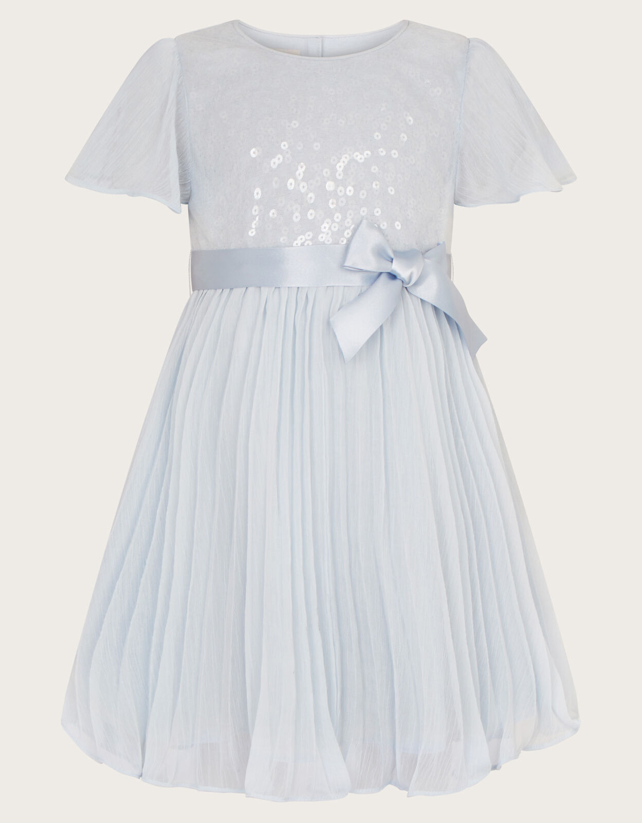Baby Angel Pleat Sequin Dress Blue