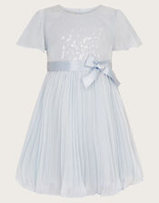 Baby Angel Pleat Sequin Dress, Blue (PALE BLUE), large