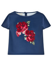 Magical Rose Top and Skirt Set, Blue (NAVY), large