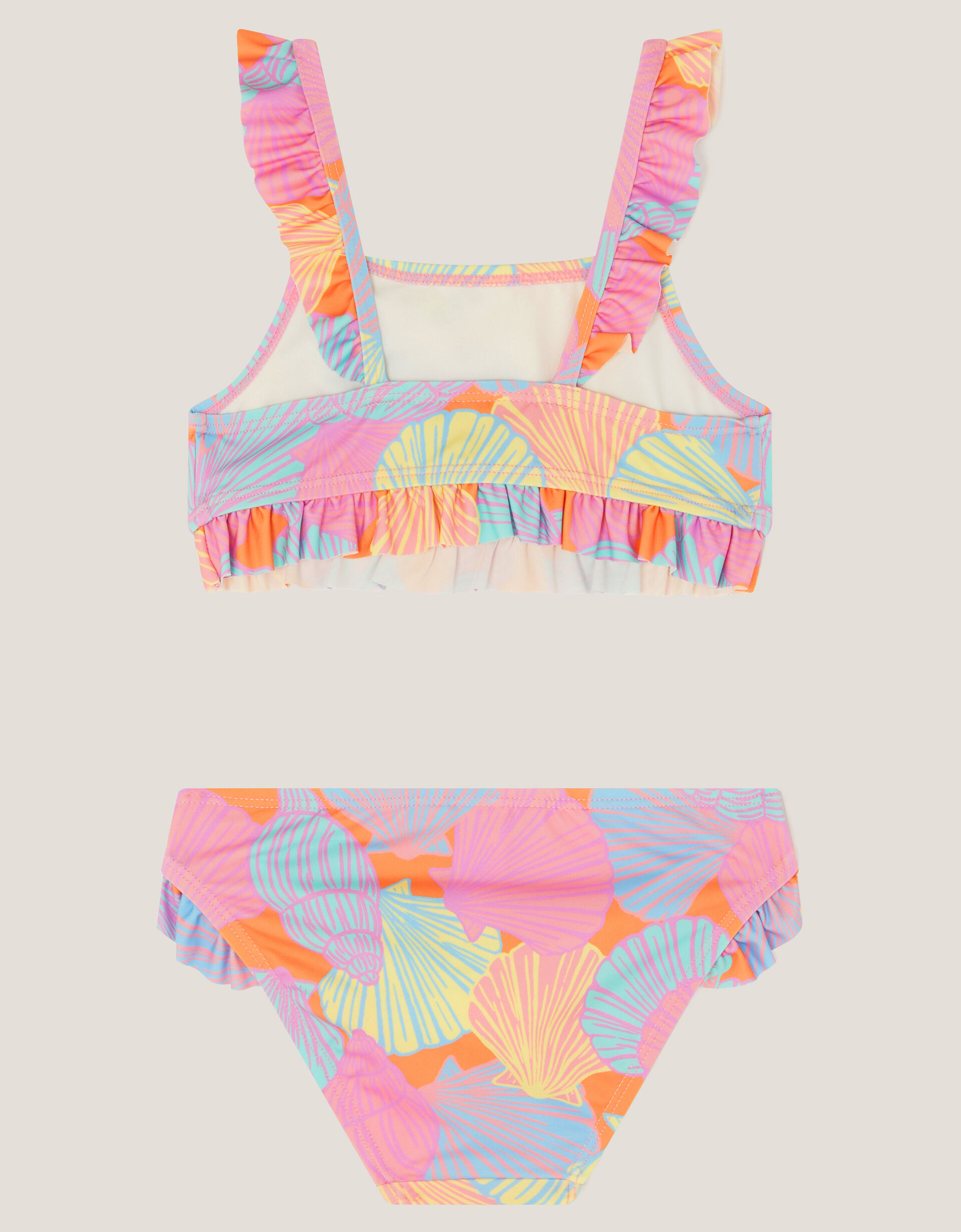 Shell Print Frilly Bikini Set Multi
