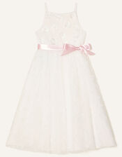 3D Flower Lace Maxi Dress, Ivory (IVORY), large