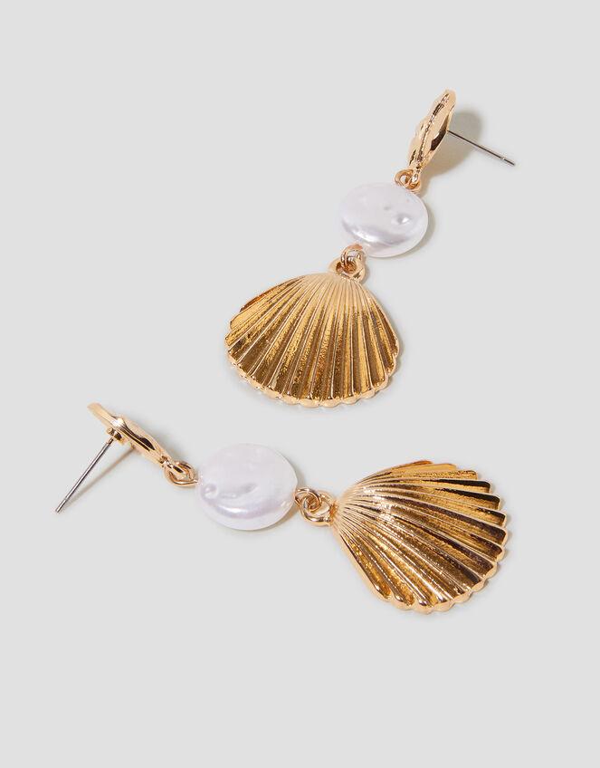 Drop Shell Earrings, , large