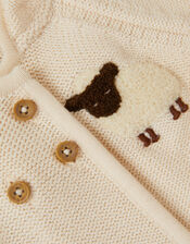 Newborn Sheep Knit Cardigan, Cream (CREAM), large