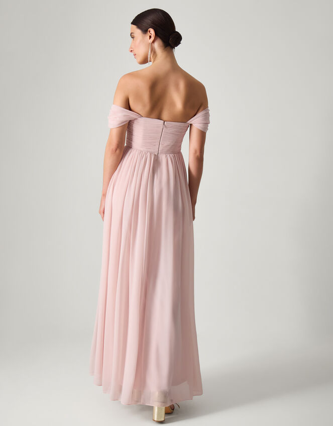 Evelyn Bardot Bridesmaid Dress Pink