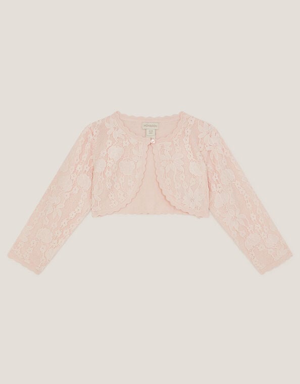 Baby Emilia Lace Scallop Cardigan, Pink (PINK), large