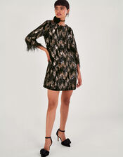Fern Sequin Tunic Dress, Black (BLACK), large