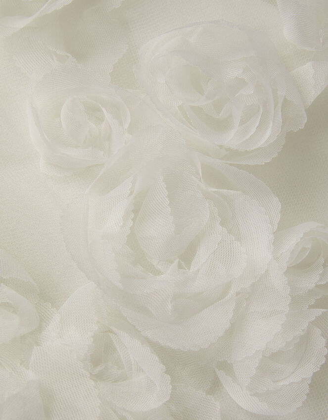 Baby Elouise Sleeveless Rose Appliqué Dress, Ivory (IVORY), large