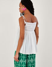 Halter High Neck Detail Cami, White (WHITE), large