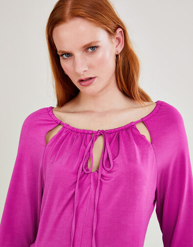 Plain Jersey Strappy Top Pink, Pink (FUCHSIA), large